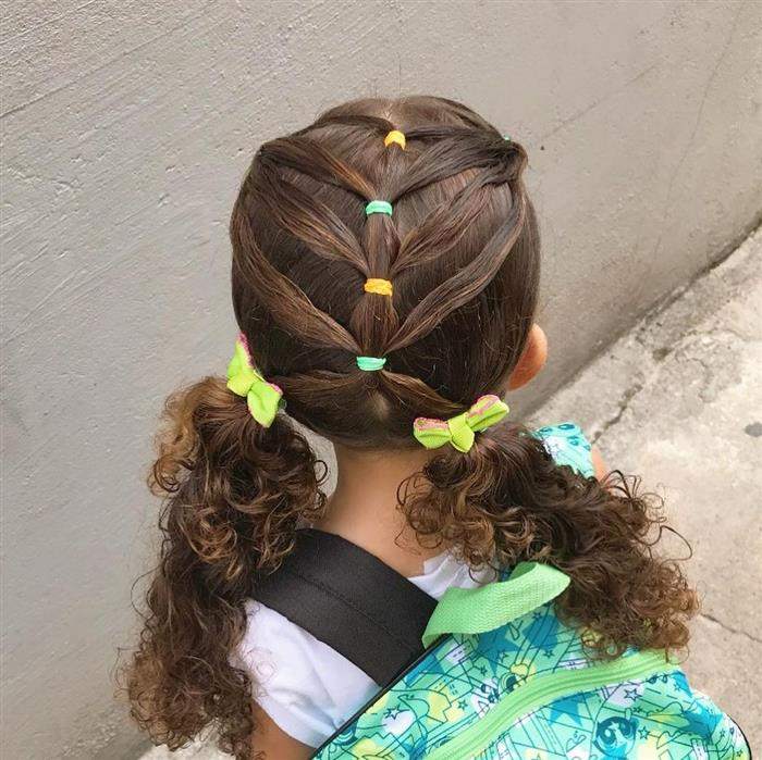 Pin de pessoa em CACHOS  Penteado infantil simples, Pentiado para